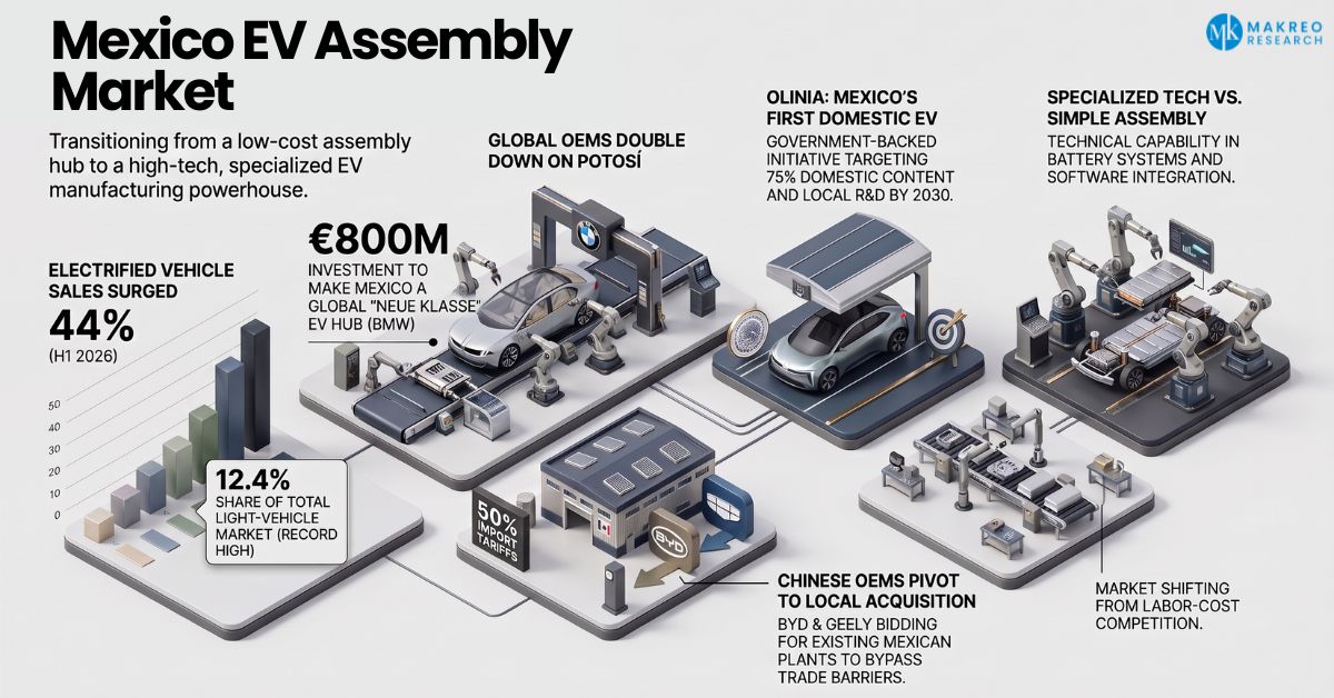 Mexico EV Assembly Market 2026 - Electrified Sales Rise 44% as Global and Chinese Automakers Race for Production Share