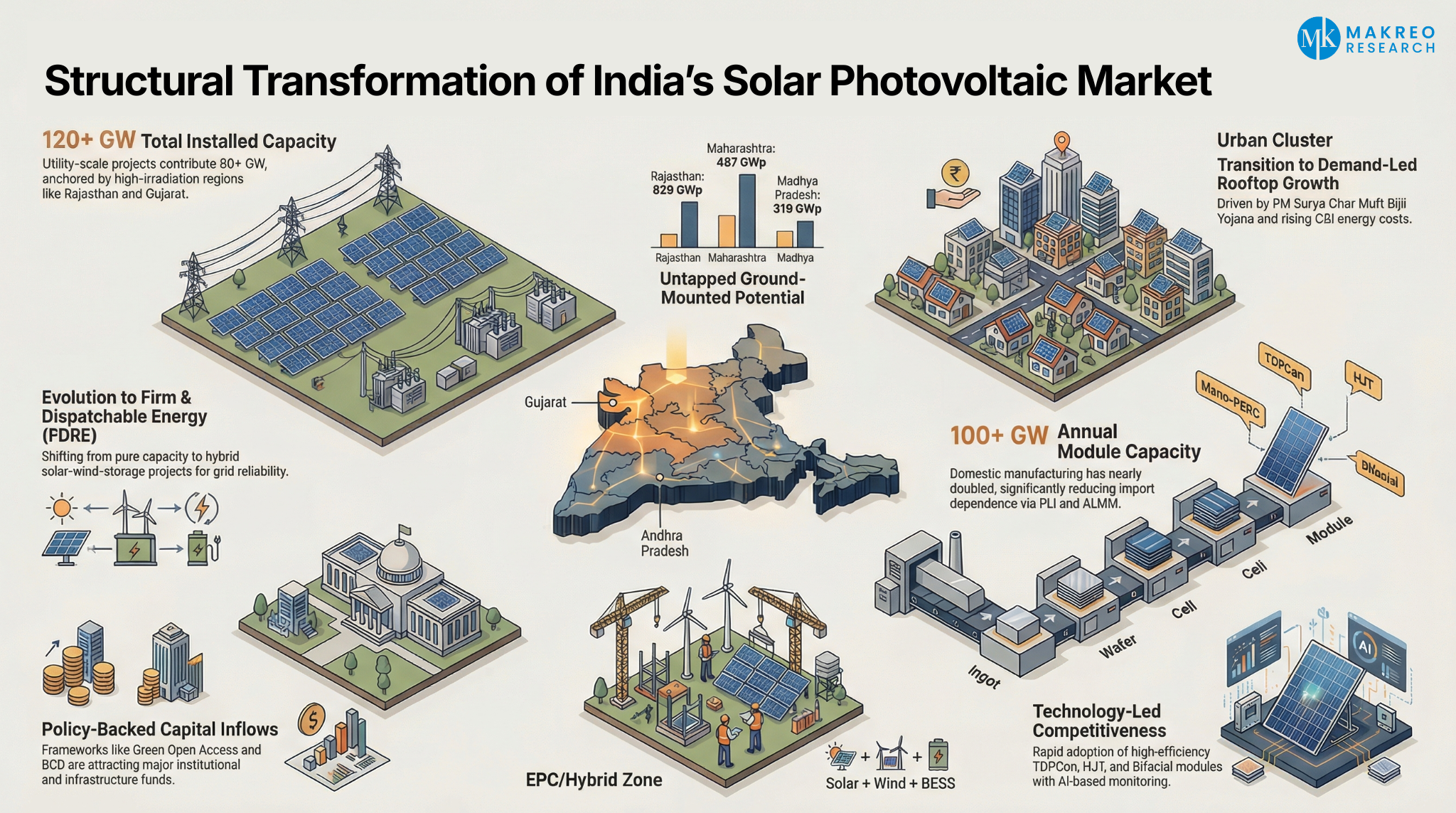 How Utility-Scale Deployment, Domestic Manufacturing, and Policy Architecture Are Reshaping India’s Solar Photovoltaic Market